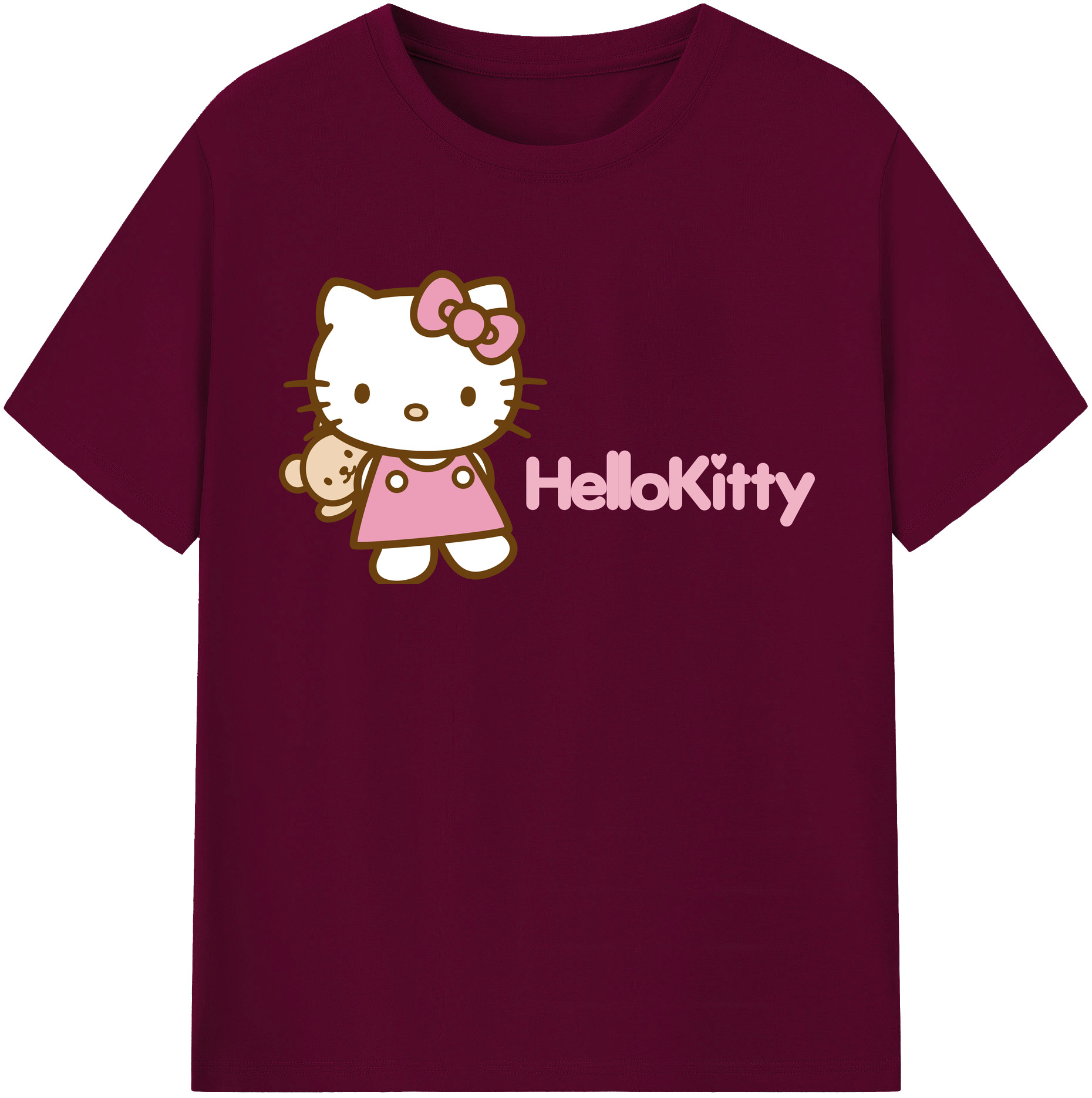（画像用） Hello Kitty ハローキティ レディースカジュアルプリントTシャツ（綿100％）